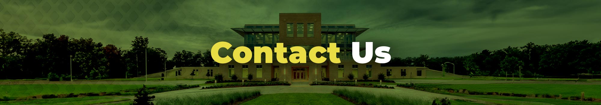A page banner that reads "Contact Us". The background is an image of the McNeese SEED Center.