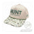 Product photo of the HUNT Refined Repellent Adjustable Camo Rope Cap. The cap is beige with camo brim and green rope around it. The cap features the logo for HUNT Refined Repellent and a mosquito on the sides of the hat.