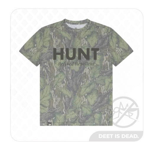 "HUNT MORE, WORRY LESS" Washed Mossy Oak Tee