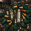 A photo of hunted ducks on the ground in a circle with HUNT Refined Repellent Lotion and Spray in the middle.