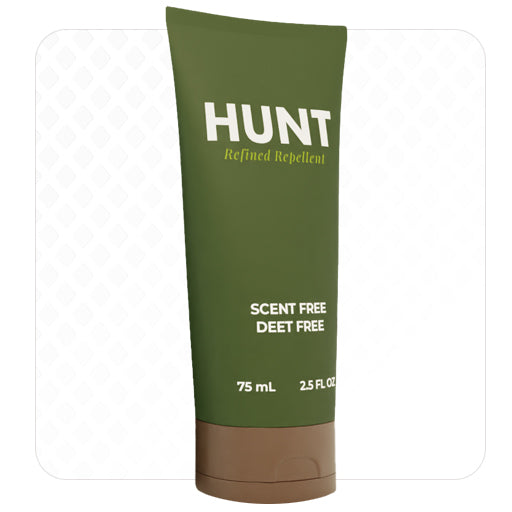 A bottle of HUNT Refined Repellent Lotion